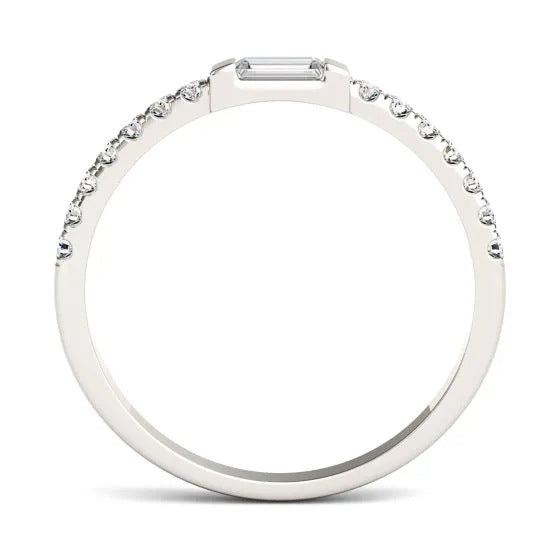 CARISSIE Baguette Moissanite Pavé Eternity Band, top-down view showing the circular shape and continuous sparkle of the stones