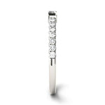CARISSIE Baguette Moissanite Pavé Eternity Band, side profile revealing the height of the setting and smooth interior surface
