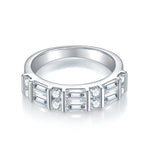 CARISSIE moissanite eternity band, side profile highlighting the substantial ring width and smooth polished inner shank