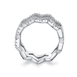 CARISSIE round moissanite pavé statement ring, interior profile revealing the smooth polished band and geometric structure