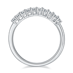 CARISSIE round moissanite solitaire ring, direct interior view revealing the smooth inner surface of the metal band and stone under-galleries