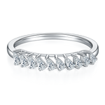 CARISSIE round moissanite solitaire ring, angled top-down perspective displaying the continuous row of brilliant-cut stones in an open gallery