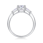 CARISSIE cushion solitaire engagement ring, top-down perspective showing the round band profile and prong setting details