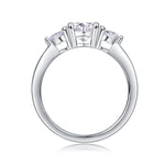 CARISSIE round moissanite solitaire ring, interior view showing the smooth tapered shank and gallery profile of the setting