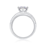 CARISSIE round moissanite solitaire ring bottom view, revealing smooth inner band surface and open gallery design