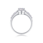 CARISSIE round moissanite solitaire ring, top-down view displaying the open gallery structure beneath the prong setting