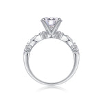 CARISSIE round moissanite solitaire ring, bottom view revealing smooth polished interior shank and gallery structure