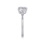 CARISSIE round moissanite solitaire ring, top-down vertical view highlighting the height of the center stone above the band