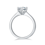 CARISSIE round moissanite solitaire ring, interior profile showing smooth tapered shank and gallery details