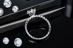 CARISSIE round moissanite solitaire ring, close-up detail of the interior gallery and under-gallery craftsmanship