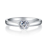 CARISSIE trillion moissanite bezel ring, front view displaying the geometric center stone and minimalist metal setting