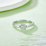 CARISSIE trillion moissanite bezel ring, top-down angle emphasizing the triangular shape of the gemstone