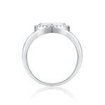 CARISSIE round moissanite halo ring, side profile revealing the height of the setting and smooth polished interior band