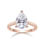 Adelaide Pear Moissanite Solitaire Engagement Ring in 18K rose gold plating