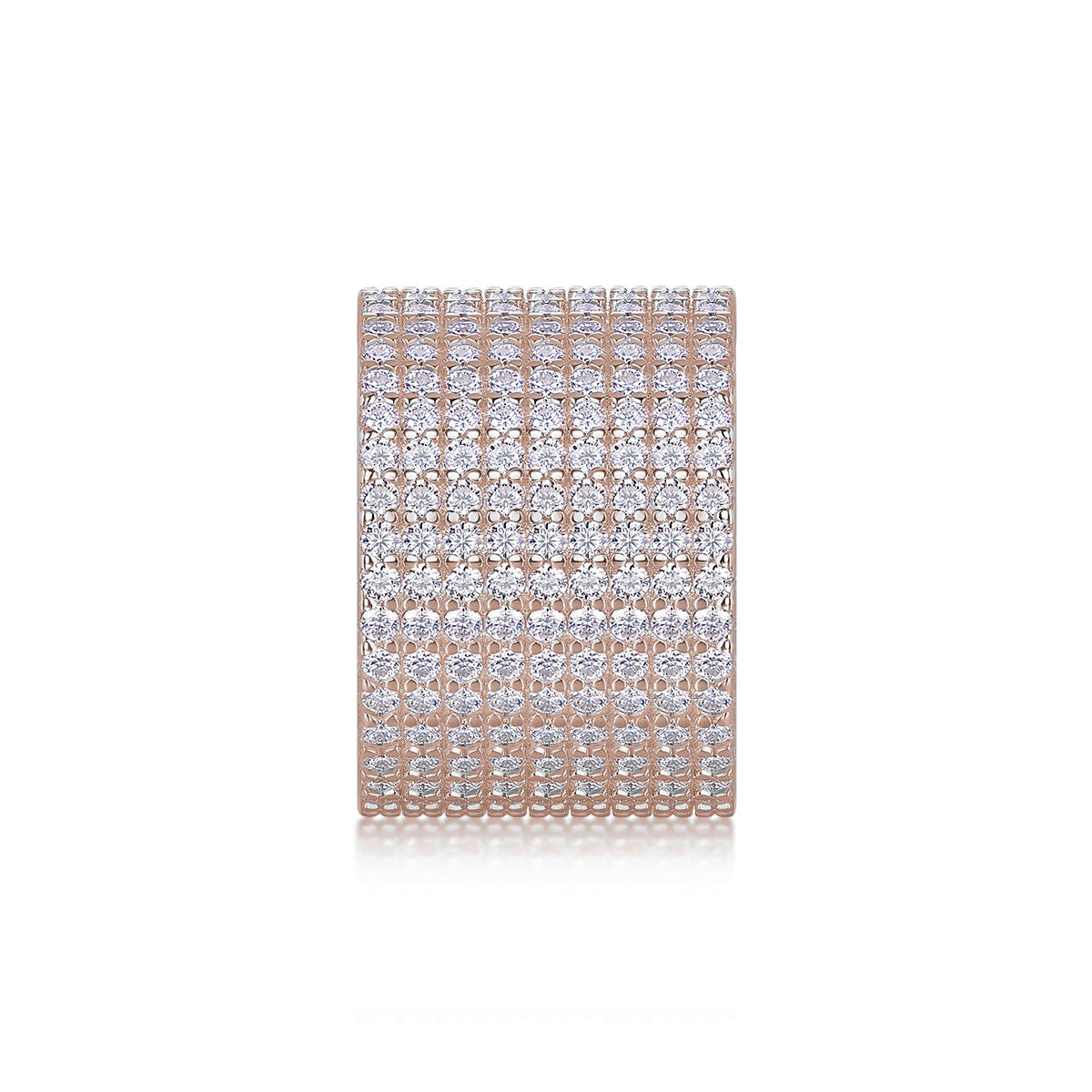 Alessia Moissanite Pavé Wide Eternity Band in 18K rose gold plating, front view