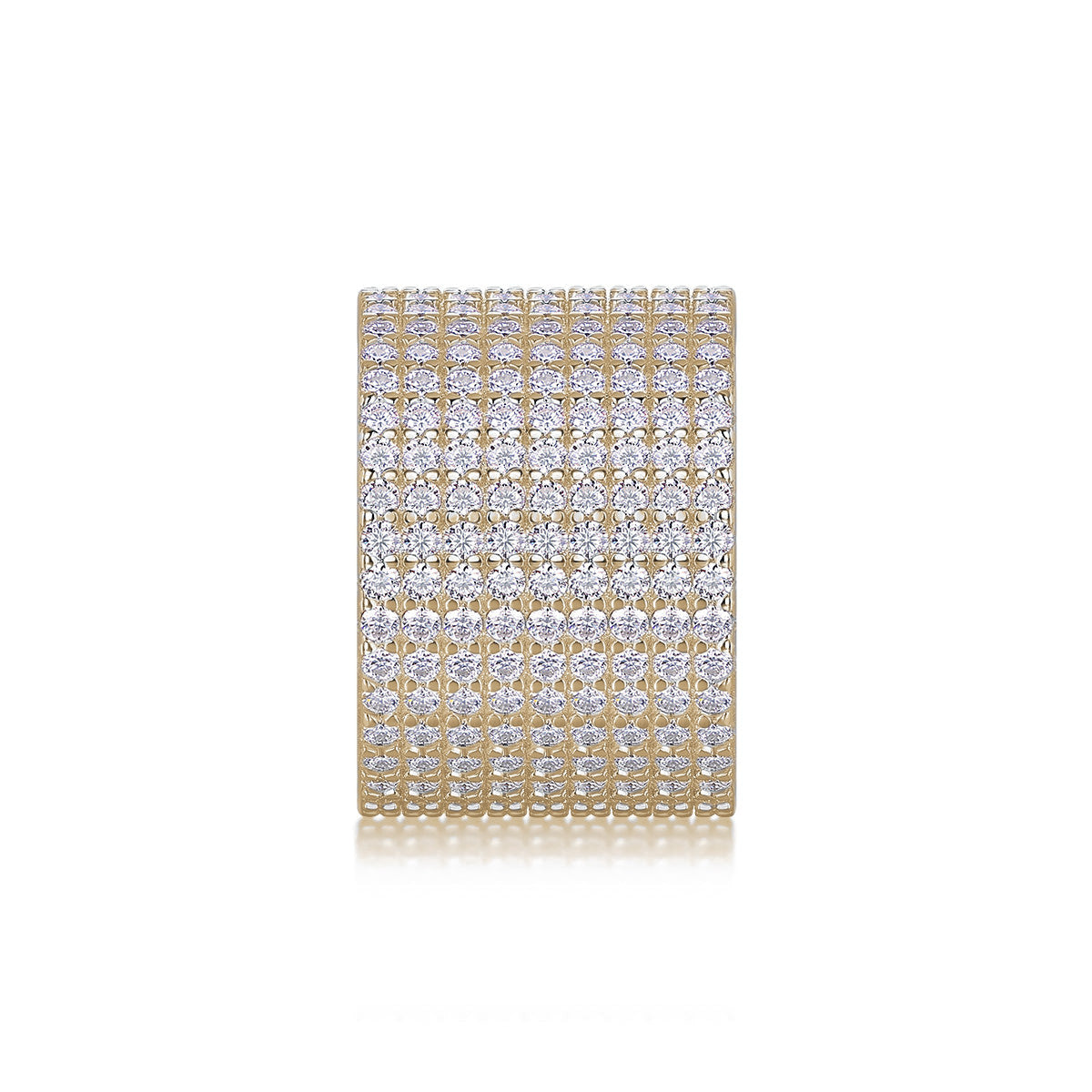 Alessia Moissanite Pavé Wide Eternity Band in 18K yellow gold plating, front view