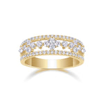Alicia Moissanite Openwork Wedding Band, front view