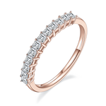 Alina Princess Cut Moissanite Half Eternity Band in 18K rose gold plating