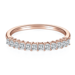 Alina Princess Cut Moissanite Half Eternity Band, front view