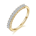 Alina Princess Cut Moissanite Half Eternity Band in 18K yellow gold plating