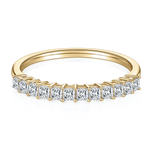 Alina Princess Cut Moissanite Half Eternity Band, front view