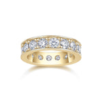 Allison Round Moissanite Channel Eternity Band in 18K yellow gold plating, front view