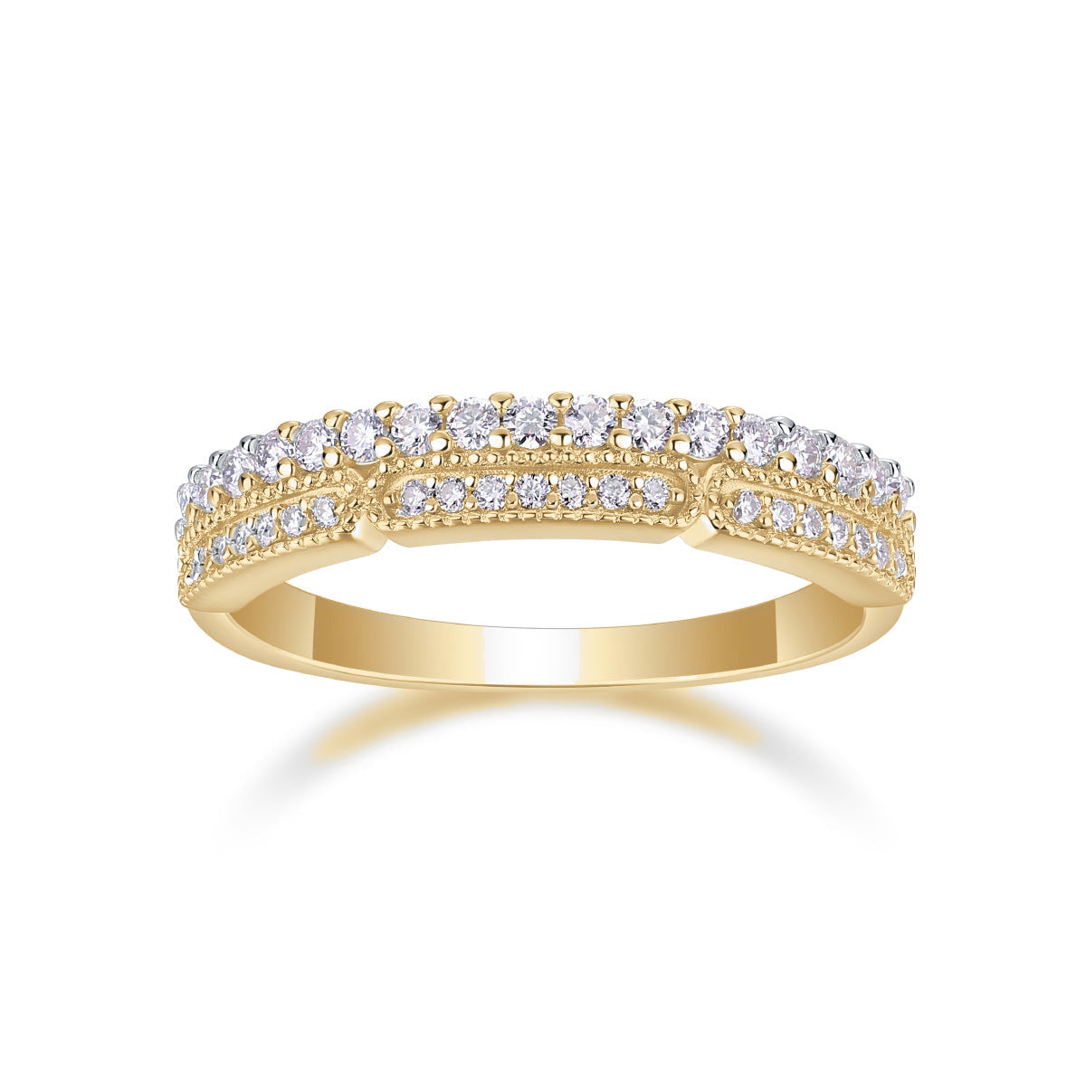 Anna Moissanite Pavé Wedding Band, front view