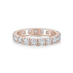 Annabel Round Moissanite Eternity Band in 18K rose gold plating, front view