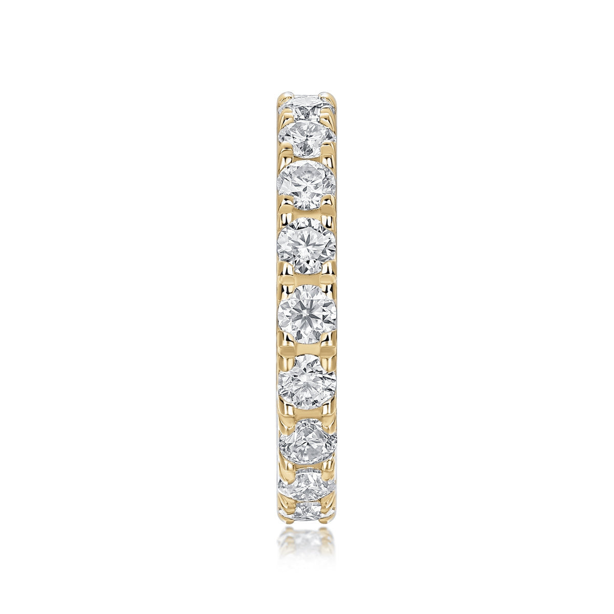 Annabel Round Moissanite Eternity Band in 18K yellow gold plating, front view