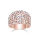 Antonia Moissanite Five Row Pavé Ring, front view