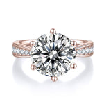 Arielle Round Moissanite Pavé Engagement Ring, front view