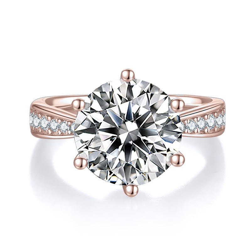 Arielle Round Moissanite Pavé Engagement Ring, front view