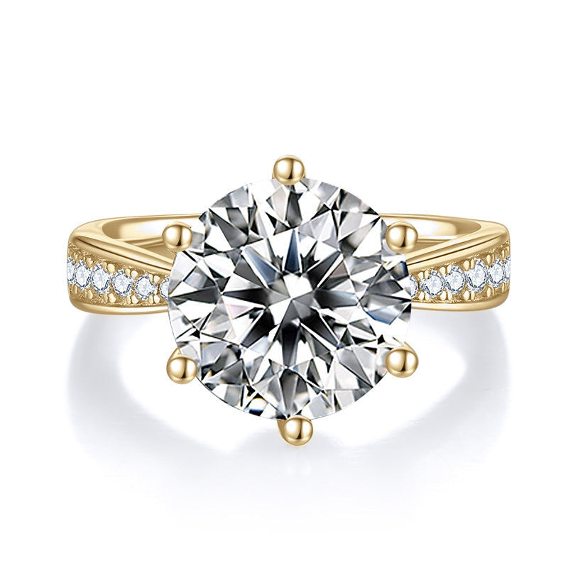 Arielle Round Moissanite Pavé Engagement Ring, front view