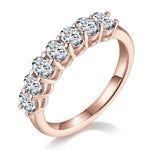 Ava Oval Moissanite Half Eternity Band in 18K rose gold plating