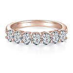 Ava Oval Moissanite Half Eternity Band, front view