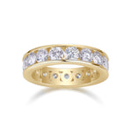 Avery Round Moissanite Channel Eternity Band in 18K yellow gold plating, front view