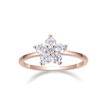 Azalea Pear Moissanite Flower Ring, front view