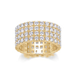 Belinda Round Moissanite Four Row Eternity Band, front view