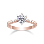 Brenna Round Moissanite Solitaire Engagement Ring, front view