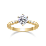 Brenna Round Moissanite Solitaire Engagement Ring, front view