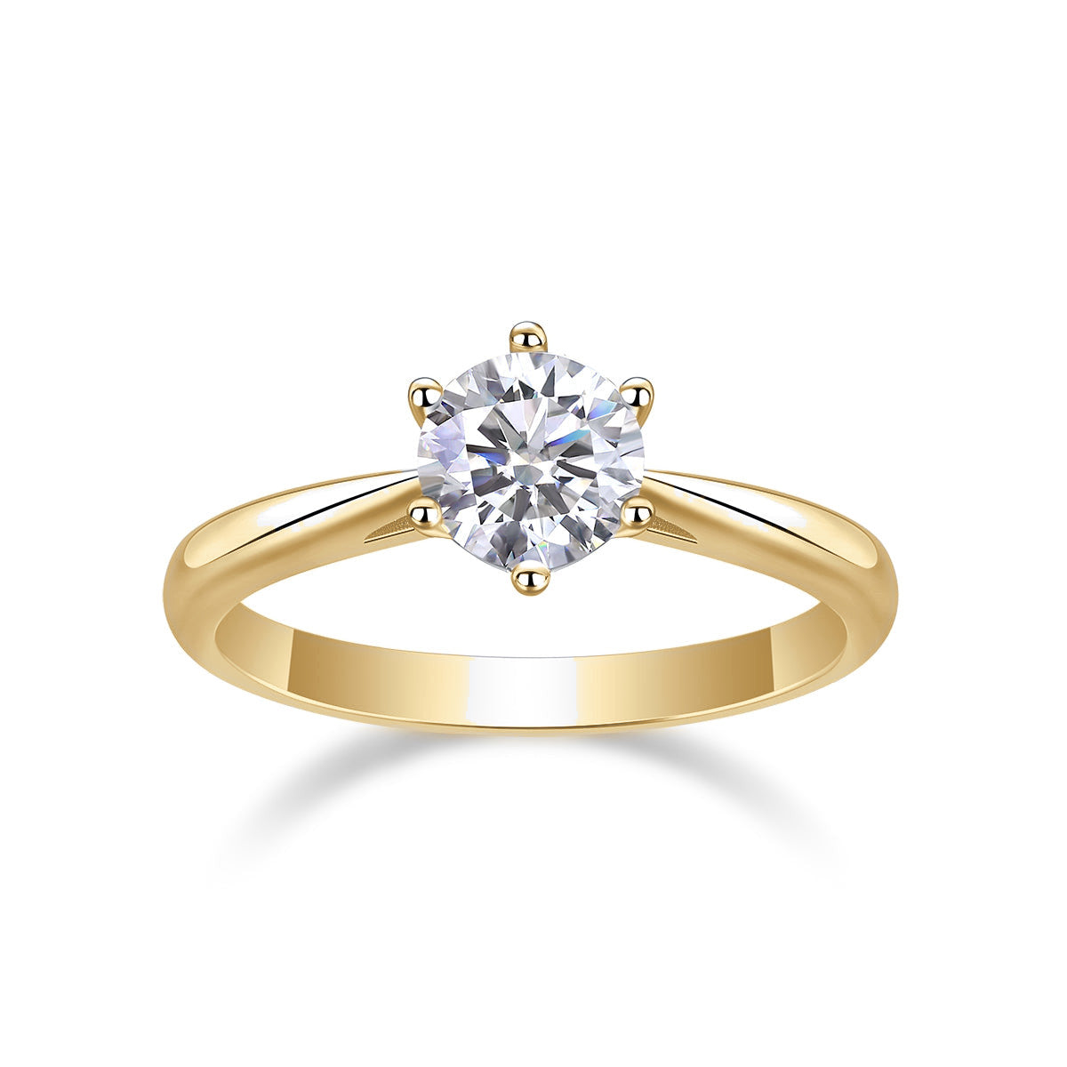 Brenna Round Moissanite Solitaire Engagement Ring, front view