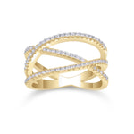 Calla Moissanite Pavé Multi Row Crossover Ring, front view