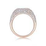Callie Moissanite Pavé Signet Ring in 18K rose gold plating, front view