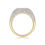Callie Moissanite Pavé Signet Ring in 18K yellow gold plating, front view
