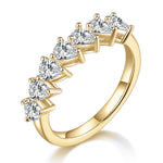 Camille Pear Moissanite Half Eternity Band in 18K yellow gold plating