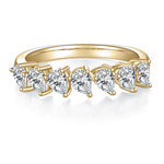 Camille Pear Moissanite Half Eternity Band, front view