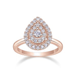 Cara Moissanite Teardrop Cluster Ring in 18K rose gold plating, front view