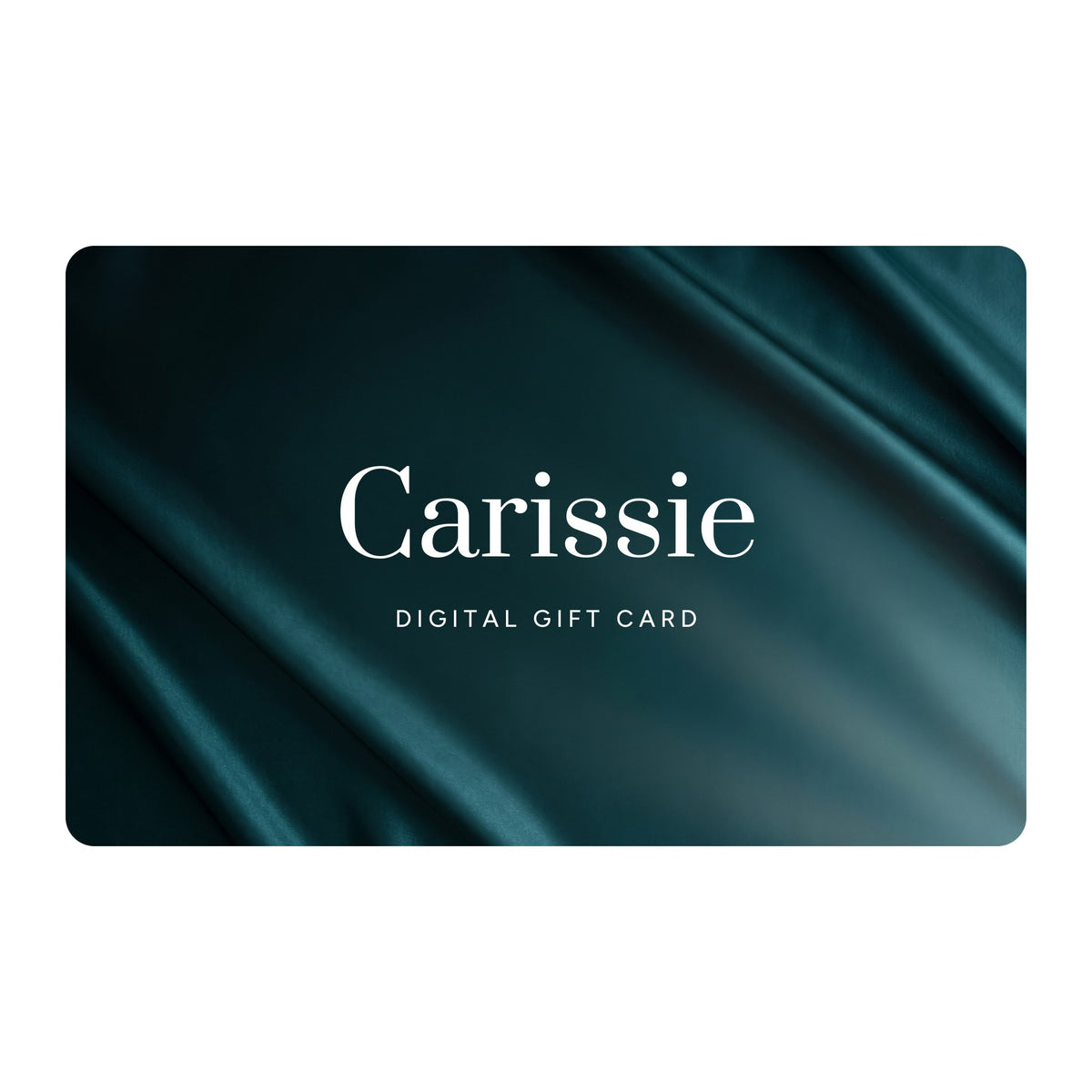 Carissie digital gift card in deep teal