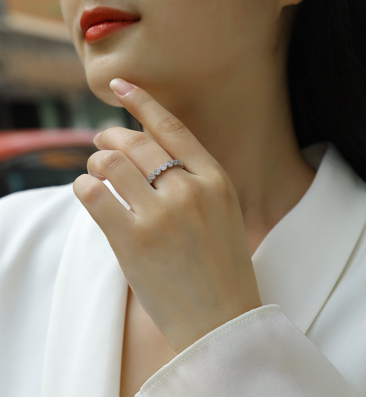 Carissie Ring MF214439 - Silver On Model