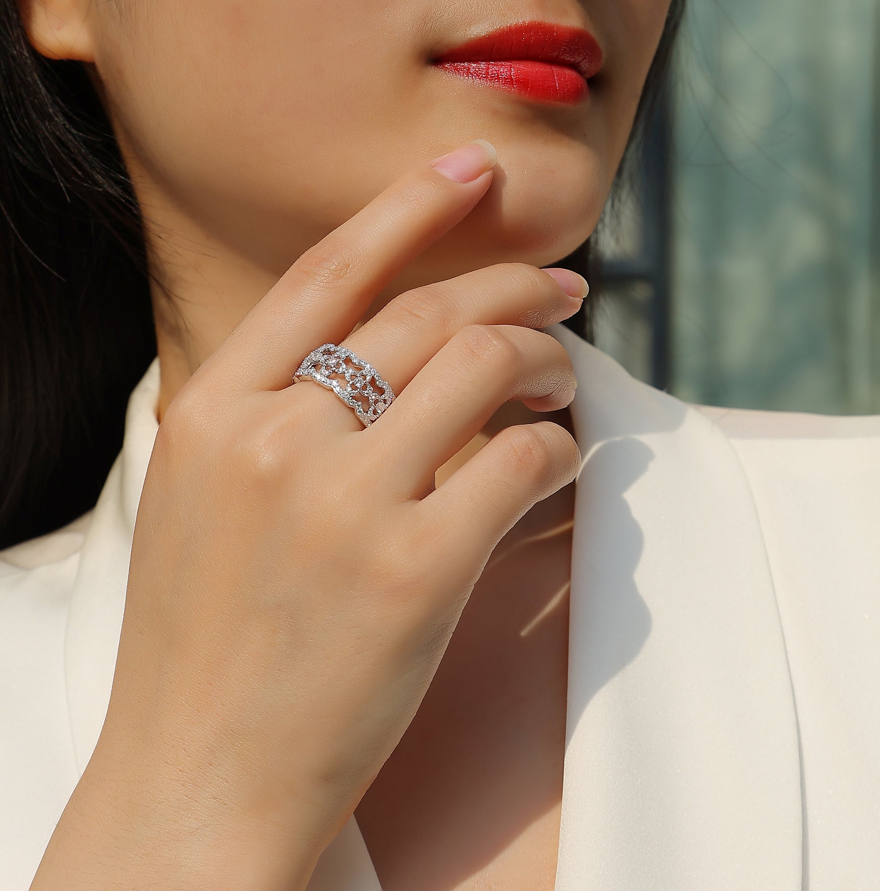 Carissie Ring MF214651 - Silver On Model